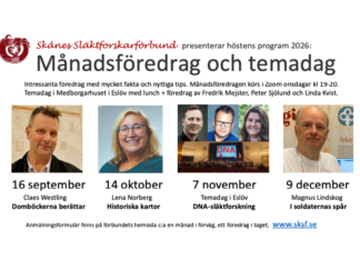 Zoom-föredrag och temadag hösten 2026